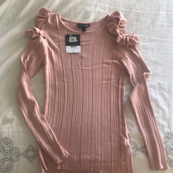 NEW Topshop Ruffle Long Sleeve - Picture 1 of 2